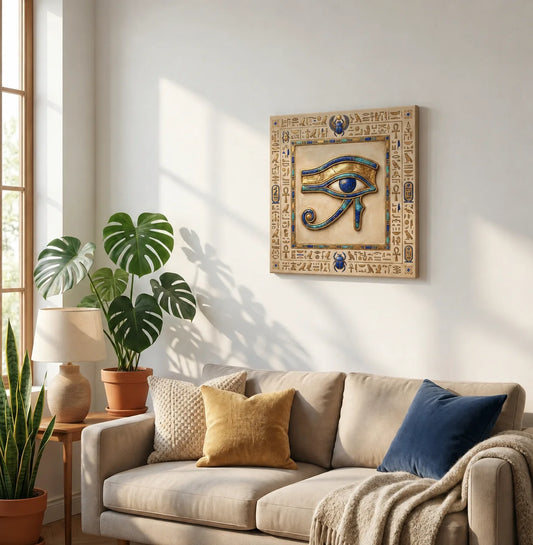 Eye of Horus Canvas — Warm Egyptian Protection Wall Art