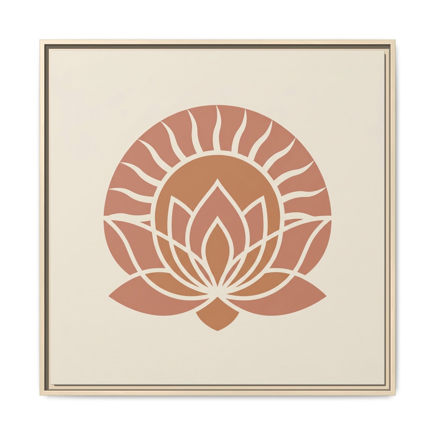 Pharaonic Dawn canvas as gallery wall centerpiece with Aten Sun and Kemetic Lotus three-piece set