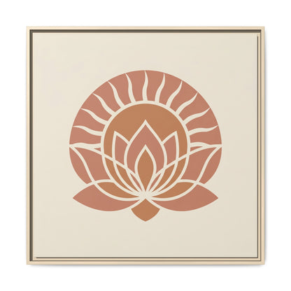 Pharaonic Dawn canvas as gallery wall centerpiece with Aten Sun and Kemetic Lotus three-piece set