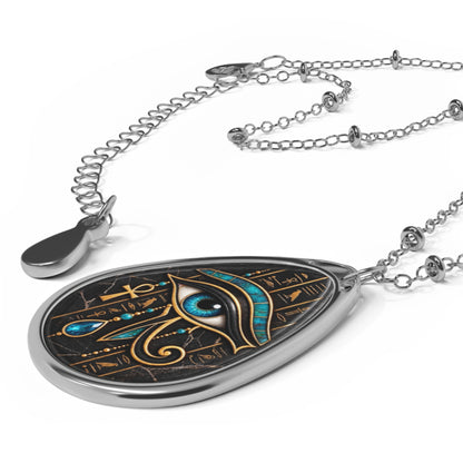 Eye of Horus Oval Necklace — Egyptian Protection Pendant