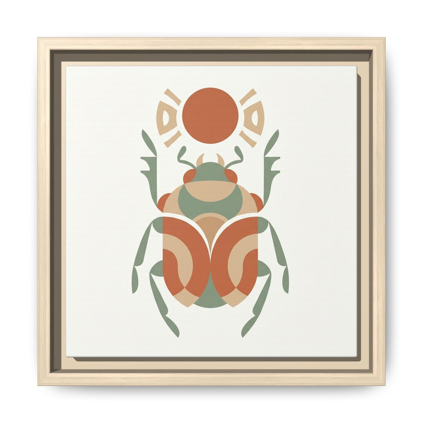 FSC certified pine frame stretched scarab canvas back — 1.25 inch depth with sawtooth hanging hardware