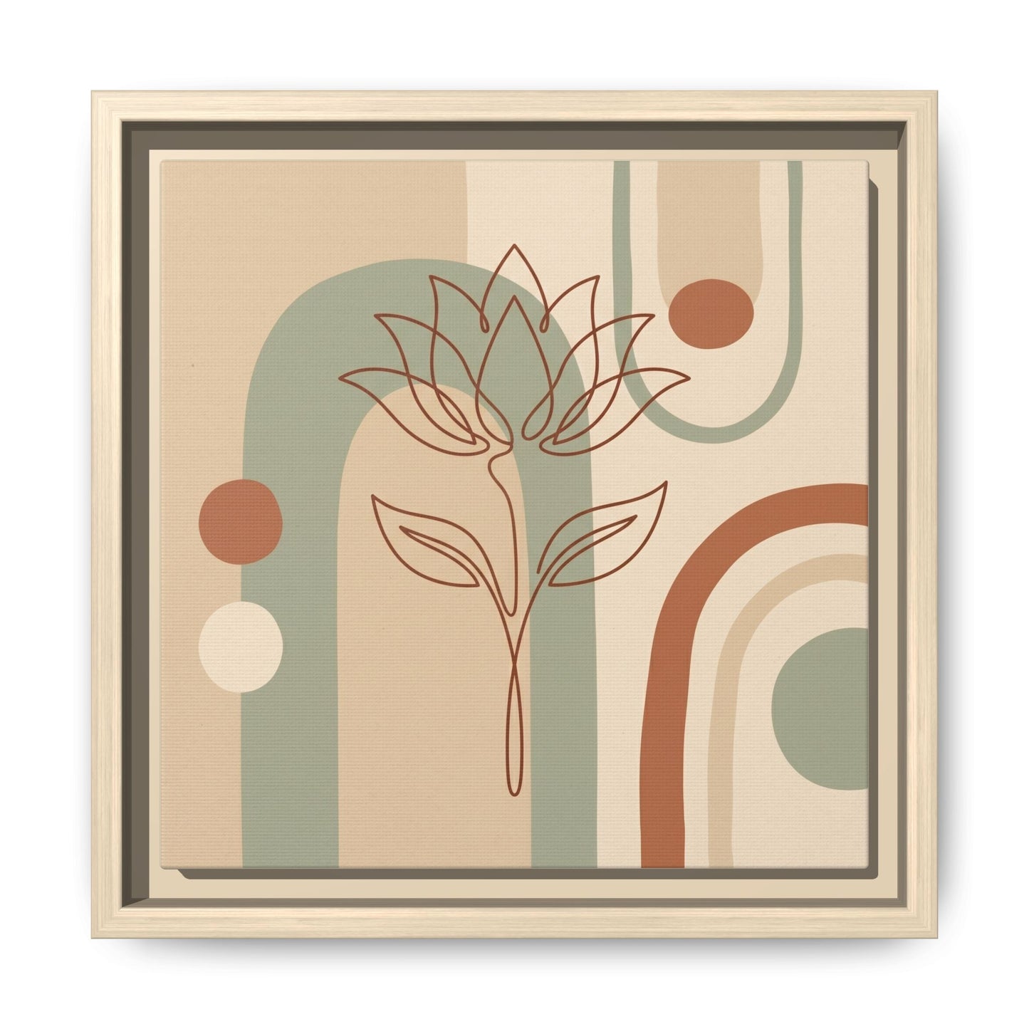 FSC certified pine frame stretched lotus canvas back — 1.25 inch depth with sawtooth hanging hardware
