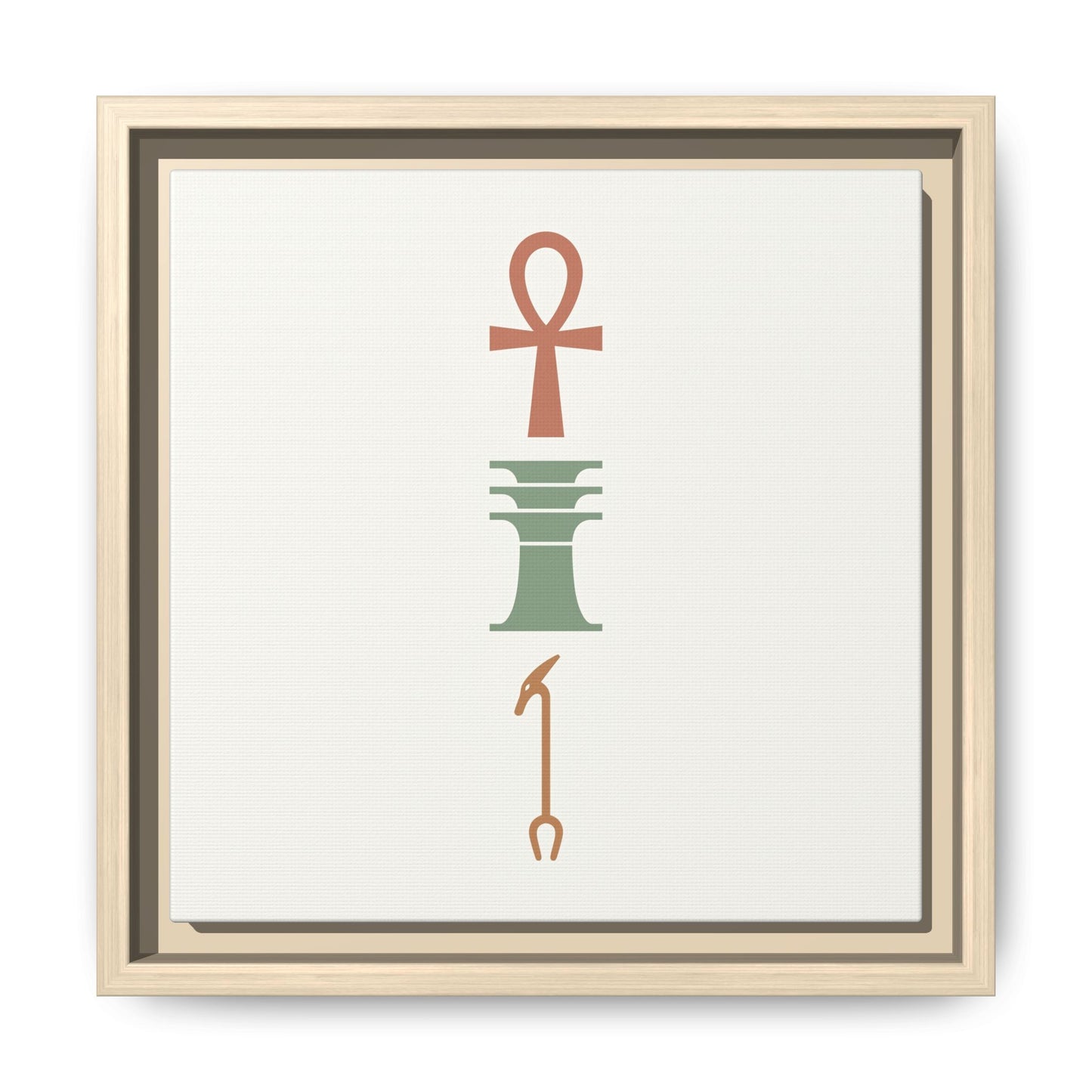 FSC certified pine frame stretched Ankh canvas back — 1.25 inch depth with sawtooth hanging hardware