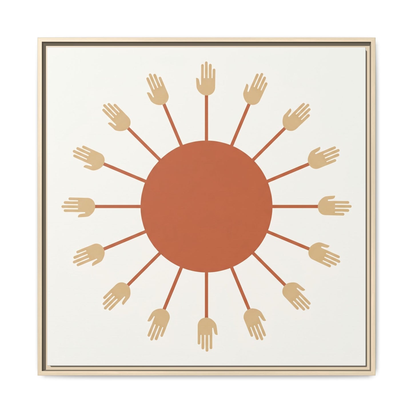 Kemetic Egyptian sun canvas in earthy terracotta tones for meditation room and spiritual workspace decor