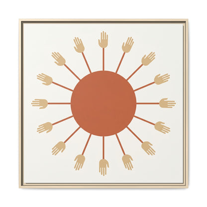 Egyptian sun canvas as gallery wall centerpiece with Sacred Wadjet and Kemetic Lotus three-piece set