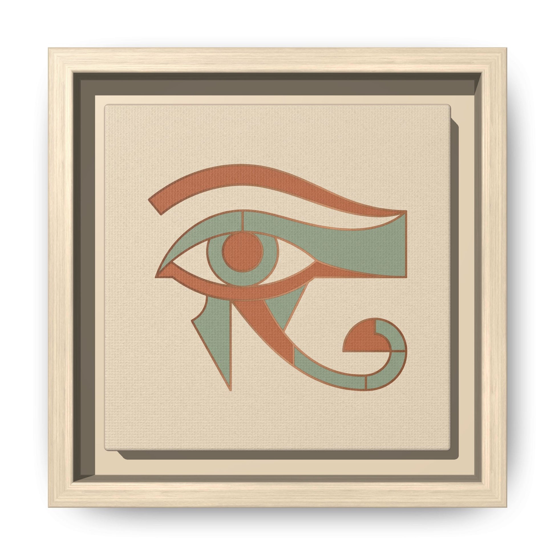 Close-up matte canvas texture and Greenguard Gold certified ink detail on Eye of Horus print
