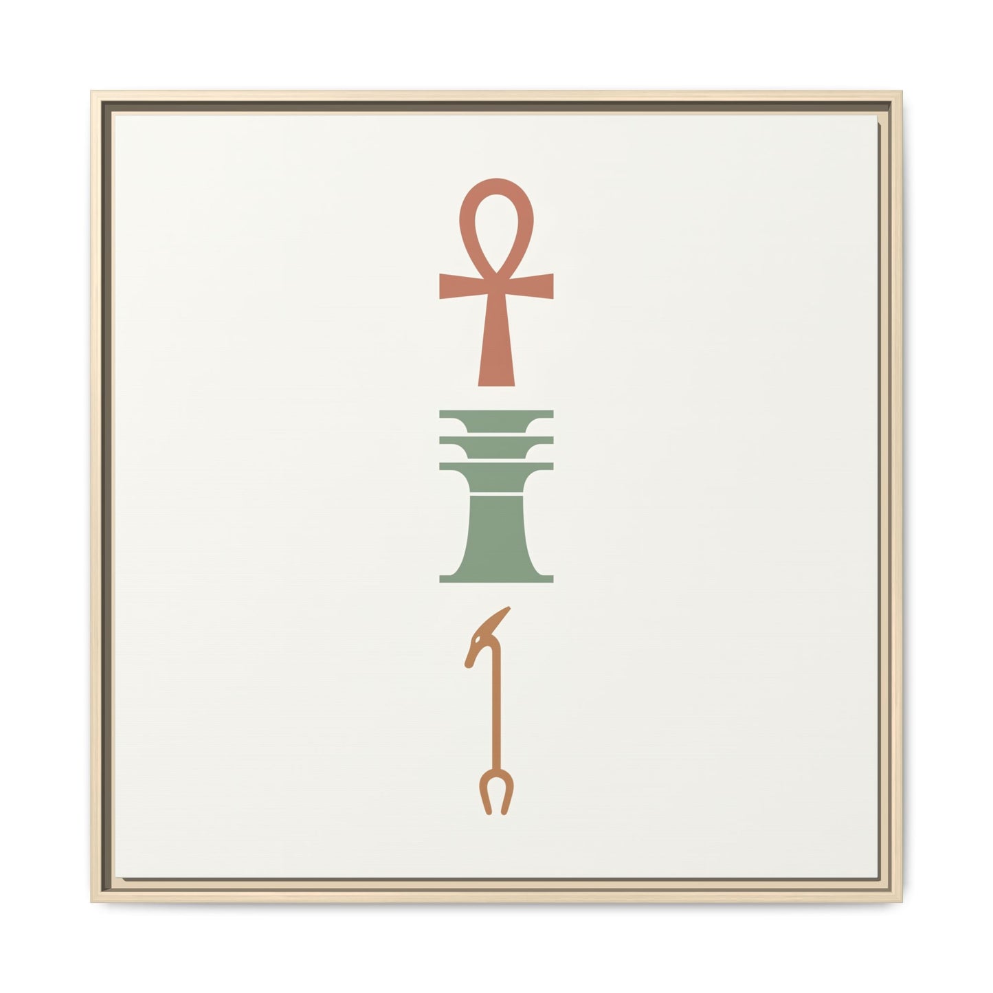 Egyptian trinity canvas as gallery wall centerpiece with Aten Sun and Wadjet three-piece set