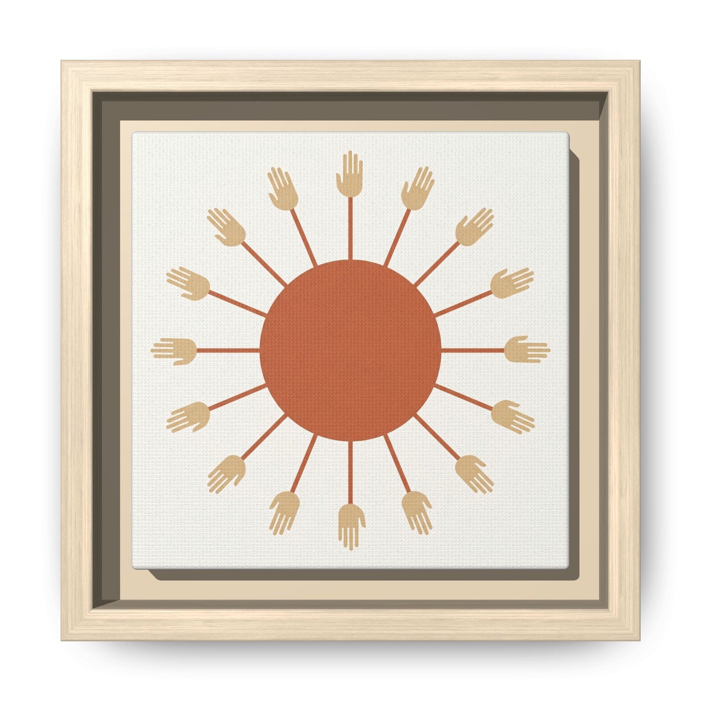 Close-up matte canvas texture and Greenguard Gold certified ink detail on Egyptian sun art print