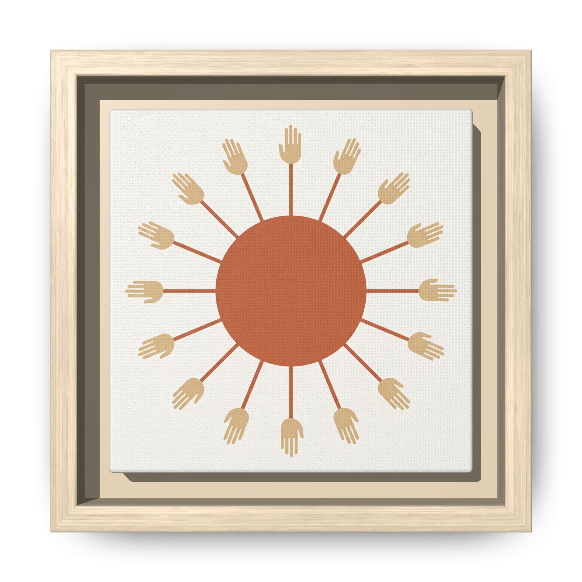 Close-up matte canvas texture and Greenguard Gold certified ink detail on Egyptian sun art print