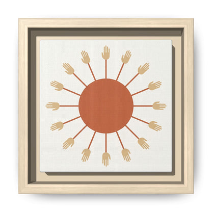 Close-up matte canvas texture and Greenguard Gold certified ink detail on Egyptian sun art print