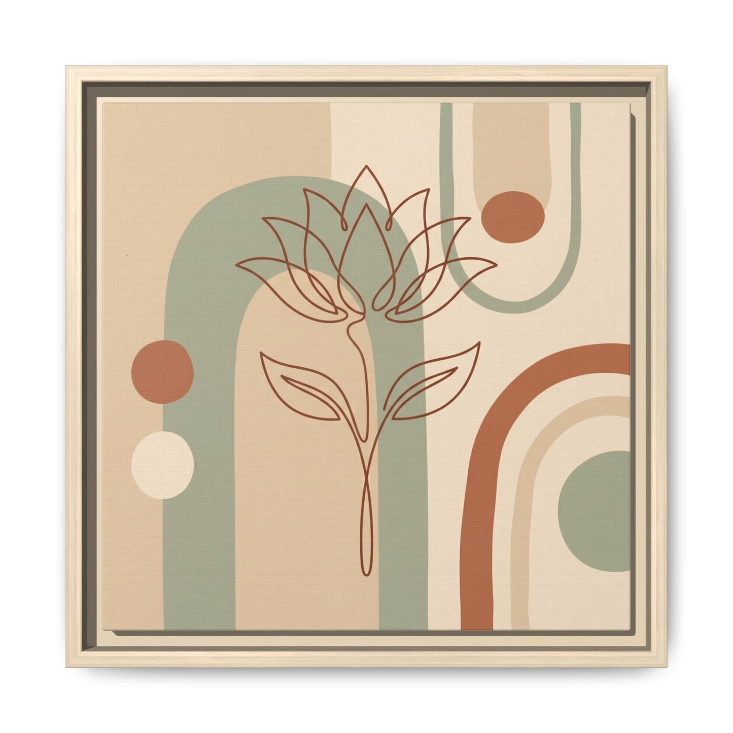 Spiritual Egyptian lotus canvas above yoga mat in meditation corner — Kemetic sacred geometry