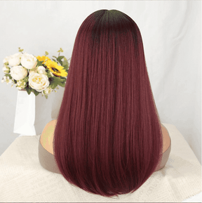 DACHIC™ BurgundyWig: Peruvian Straight Lace Frontal Wig in 99J Burgundy