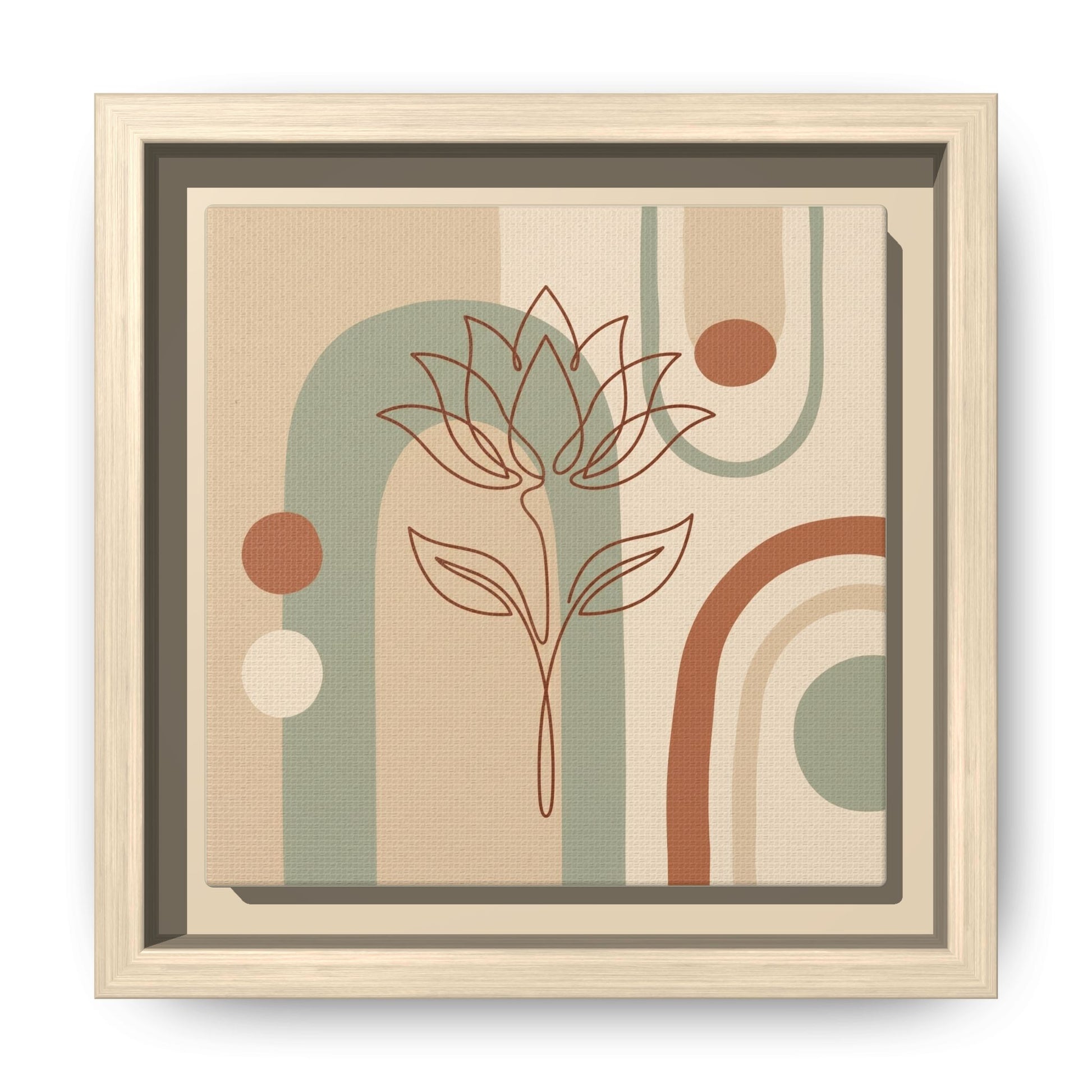 Close-up matte canvas texture and Greenguard Gold certified ink detail on Egyptian lotus print