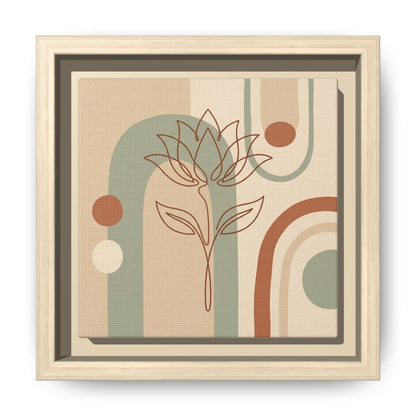 Close-up matte canvas texture and Greenguard Gold certified ink detail on Egyptian lotus print