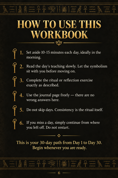 How to use the Ancient Egypt Abundance Code 30-Day Ritual Workbook