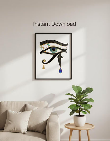 Eye of Horus Printable Wall Art — Egyptian boho decor (title-based, unverified image content)