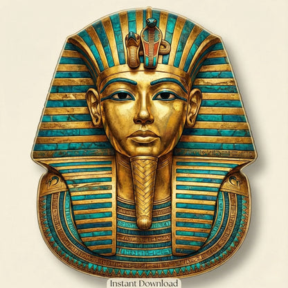 King Tutankhamun Mask Printable Wall Art — gold Egyptian decor (title-based, unverified image content)