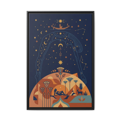 Nut sky goddess celestial canvas in sacred ceremonial space with candles and crystals