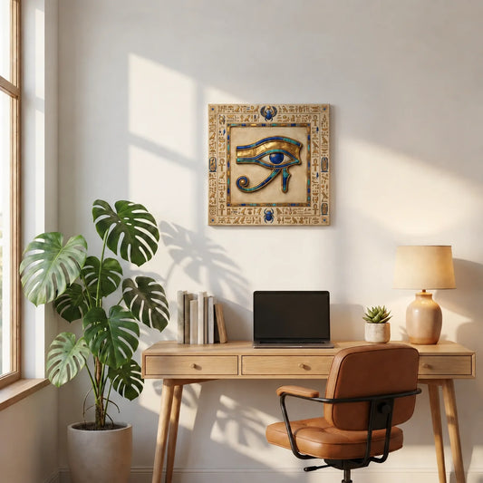 Eye of Horus Canvas — Warm Egyptian Protection Wall Art