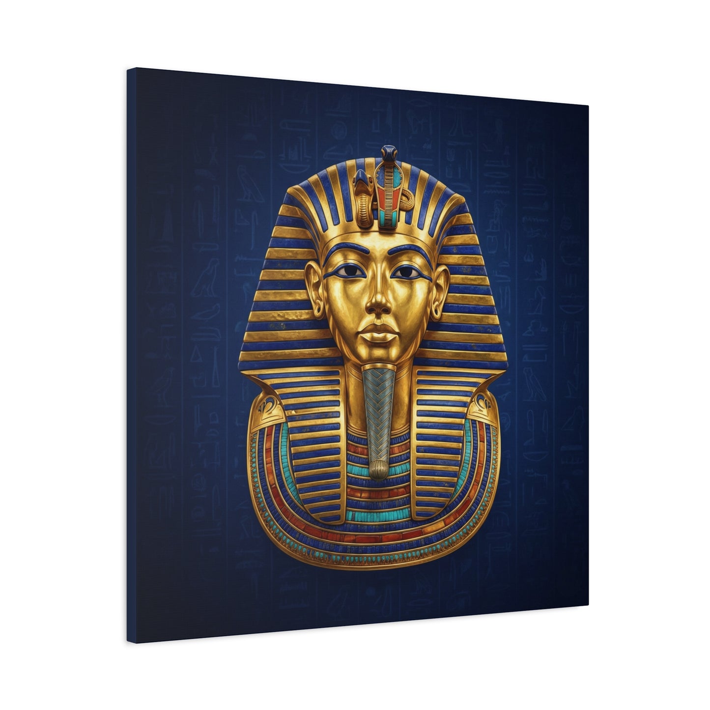 Tutankhamun mask canvas as gallery wall centerpiece with Anubis and Pharaoh three-piece set