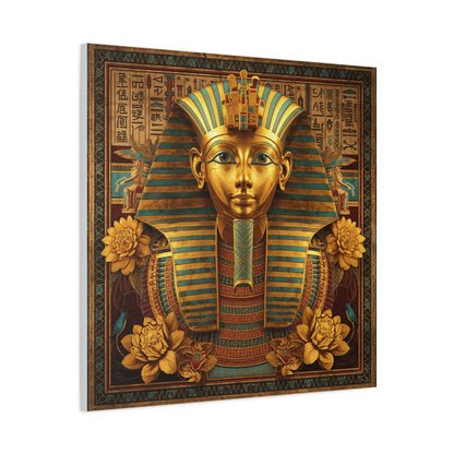 Egyptian pharaoh ceremonial canvas as gallery wall centerpiece with Tutankhamun and Pharaoh Mask set